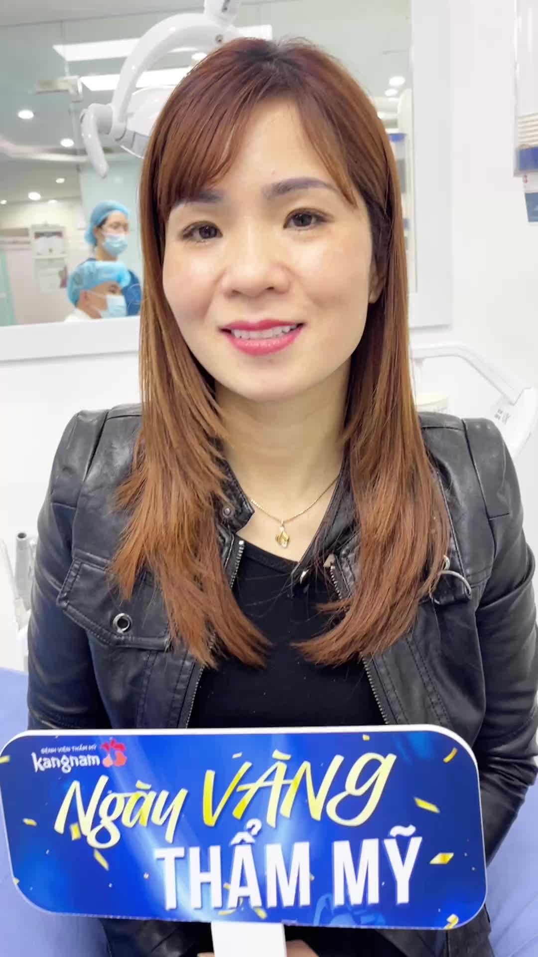 Nữ khách hàng thực hiện 20 chiếc răng sứ tại BVTM Kangnam Hà Nội
