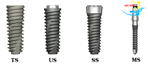 Hình dạng chân răng implant (fixture) phổ biến ngày nay