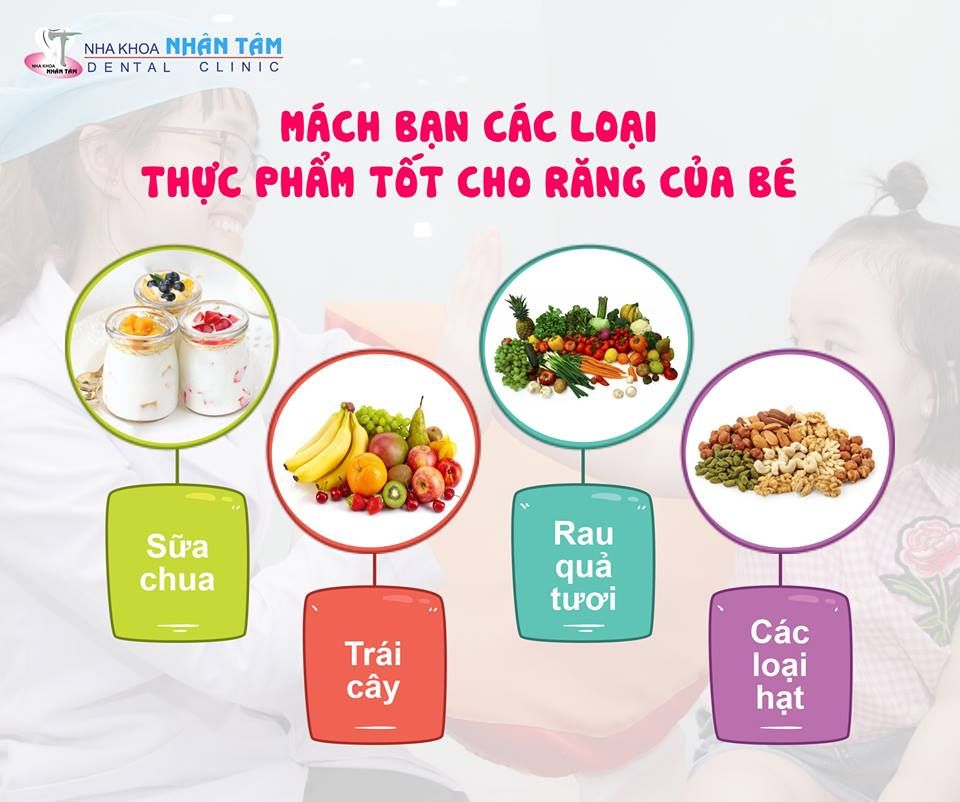 MÁCH BẠN CÁC LOẠI THỰC PHẨM TỐT CHO RĂNG CỦA BÉ