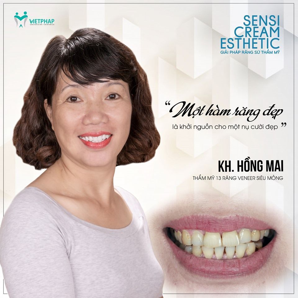 Chị Hồng Mai không may mắn sở hữu hàm răng trắng sáng như bao người.