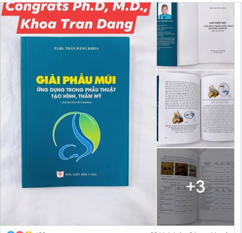Chúc mừng TS.BS. Trần Đăng Khoa đã phát hành cuốn sách "GIẢI PHẪU MŨI" đầu tiên trong cuộc đời làm Bác sĩ của mình.