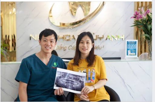 Hoàn thiện trồng 2 chân răng nhân tạo Implant cho bạn Khuê tại NK Thùy Anh Hà Nội!