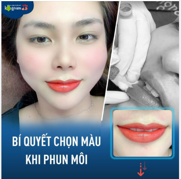 Bí quyết chọn màu khi phun môi Để lựa chọn màu môi phù hợp bạn có thể dựa vào 2 yếu tố sau đây: