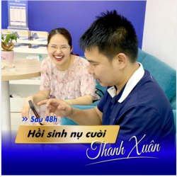 Chị khách ra về với hàm răng trắng sáng, tự tin với nụ cười và diện mạo mới của mình.