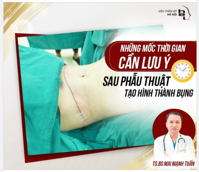 NHỮNG MỐC THỜI GIAN CẦN CHÚ Ý SAU KHI PHẪU THUẬT TẠO HÌNH THÀNH BỤNG