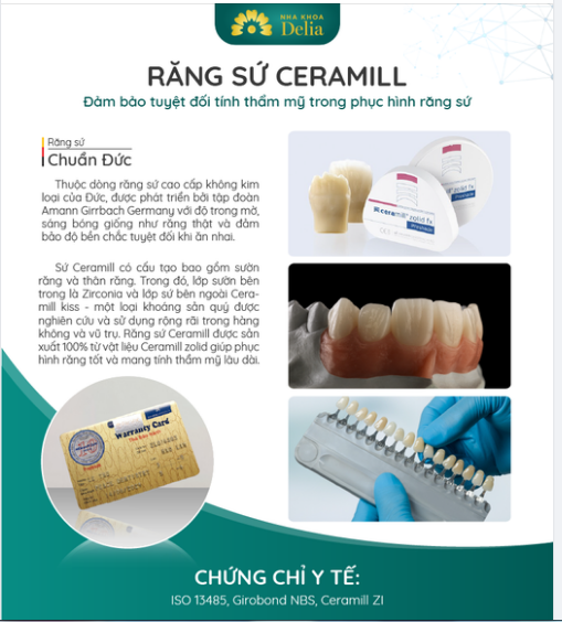 Răng sứ CERAMILL - Đảm bảo tuyệt đối tính thẩm mỹ trong phục hình răng sứ