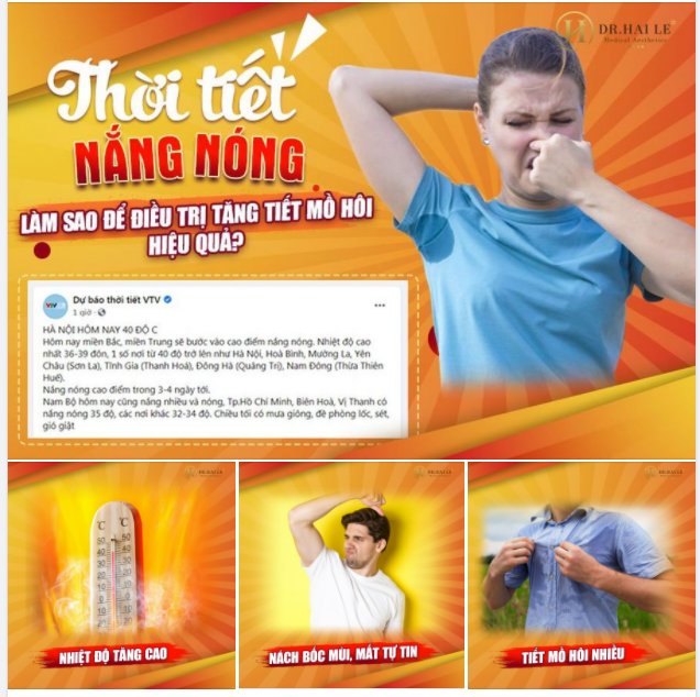 THỜI TIẾT NẮNG NÓNG KHIẾN CƠ THỂ BẠN TIẾT MỒ HÔI GÂY BỐC MÙI ĐẶC BIỆT LÀ VÙNG NÁCH