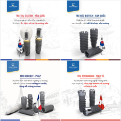 TỔNG HỢP 4 LOẠI TRỤ IMPLANT HÀNG ĐẦU THẾ GIỚI