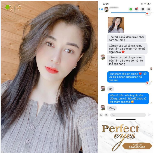 Feedback của khách hàng làm Perfect Eyes tại Thẩm mỹ Beauty Center by Tấm để có đôi mắt to tròn, long lanh và hút hồn.
