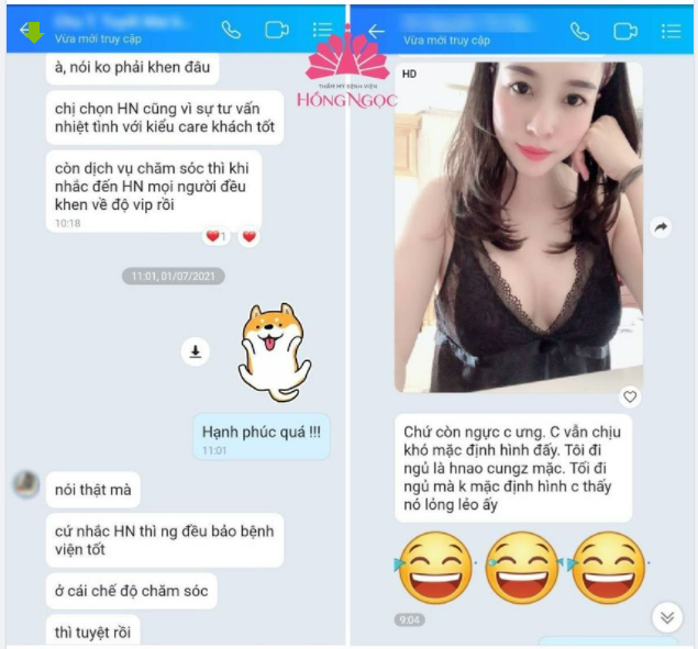 KHÁCH HÀNG NÂNG NGUC SAU 1 THÁNG GỬI FEEDBACK CƯNG XỈU