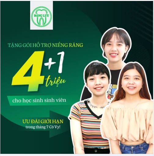 TẶNG SUẤT HỌC BỔNG NIỀNG RĂNG (4 triệu +1) cho Học sinh Sinh viên mùa Cô Vy Tháng 7! Số lượng có hạn!