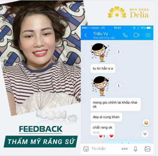 "Tự tin hẳn - Xinh hơn hẳn" là những gì khách nhà Delia nhận được sau khi Thẩm mỹ răng sứ