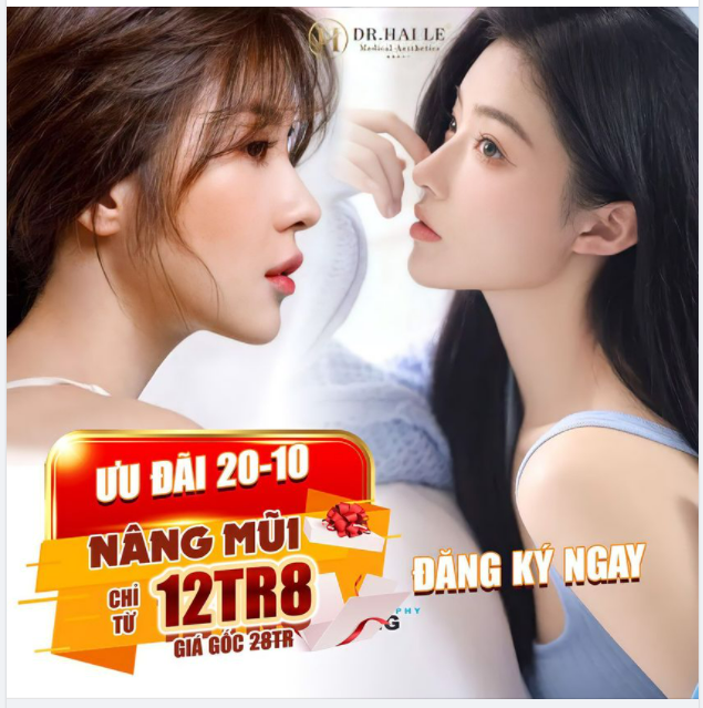 Nâng mũi thẩm mỹ tại Dr.Hải Lê - Giải pháp cho khuôn mặt mộc hoàn hảo.!