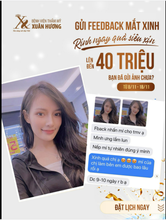 BẠN ĐÃ GỬI ẢNH FEEDBACK THẨM MỸ MẮT TẠI BVTM XUÂN HƯƠNG CHƯA?