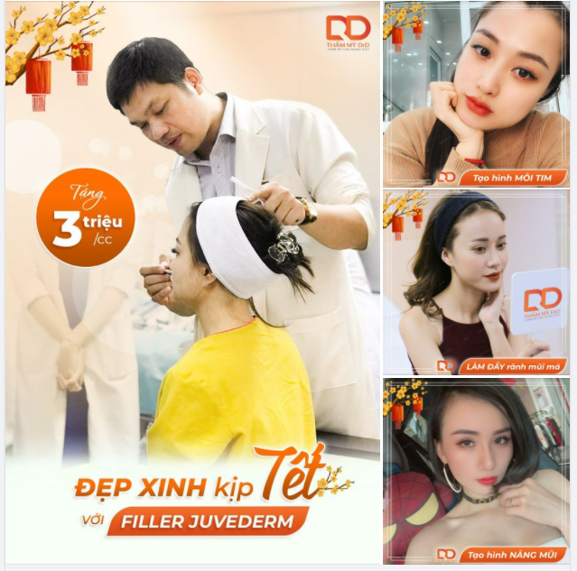 ĐẸP XINH KỊP TẾT - ƯU ĐÃI 3 TRIỆU VỚI DV TIÊM FILLER KHÔNG PHẪU THUẬT.