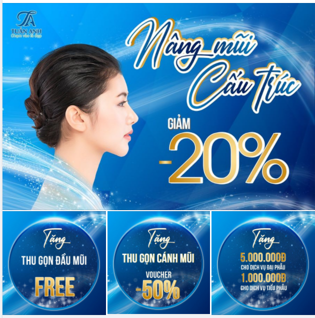 NÂNG MŨI CẤU TRÚC ĐẸP XINH - TẶNG NGAY 8TRIỆU.