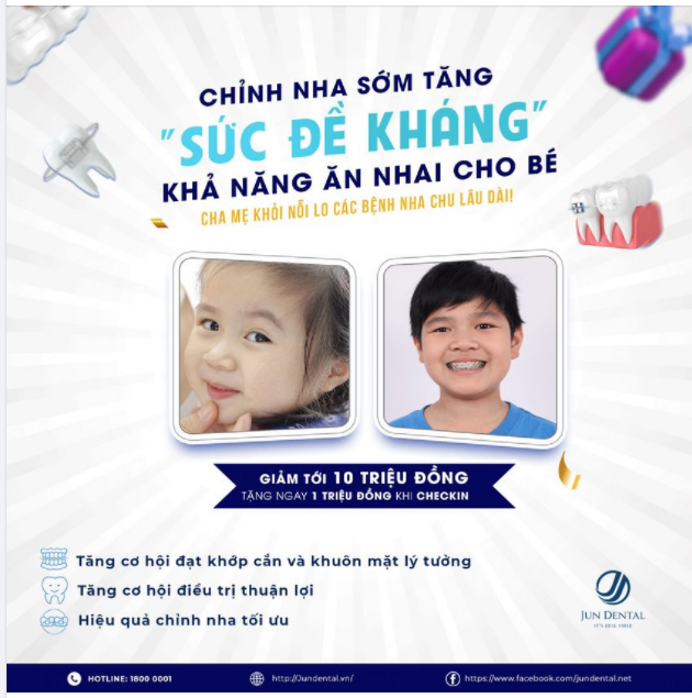 910 Bà mẹ đã từng khẳng định với Jun Dental rằng, chỉnh nha sớm cho Bé là quyết định vô cùng đúng đắn, có thể thấy rõ vô vàn lợi ích cụ thể như sau
