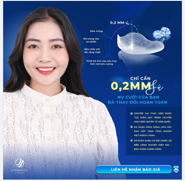 Khách hàng Kim Ngân nhà Jun đã hoàn thiện Nụ cười tiêu chuẩn tỉ lệ Vàng với Công nghệ Thẩm mĩ răng tại Jun Dental.