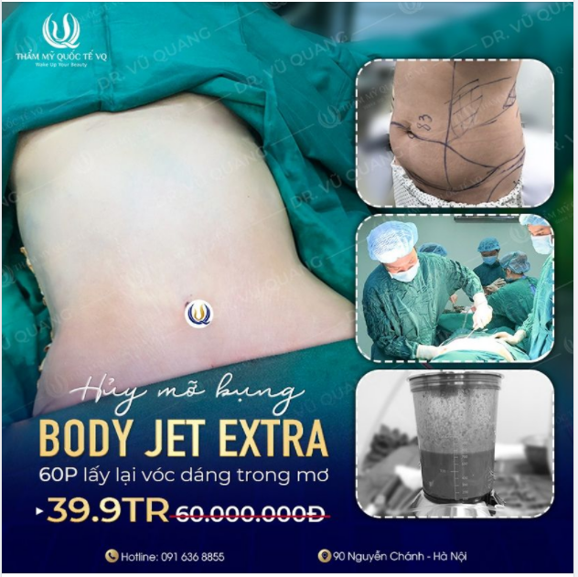 Sinh xong bung. vẫn to như đang bầu Phải tìm đến Công nghệ Hủy m.ỡ số 1 thế giới - Body Jet Extra