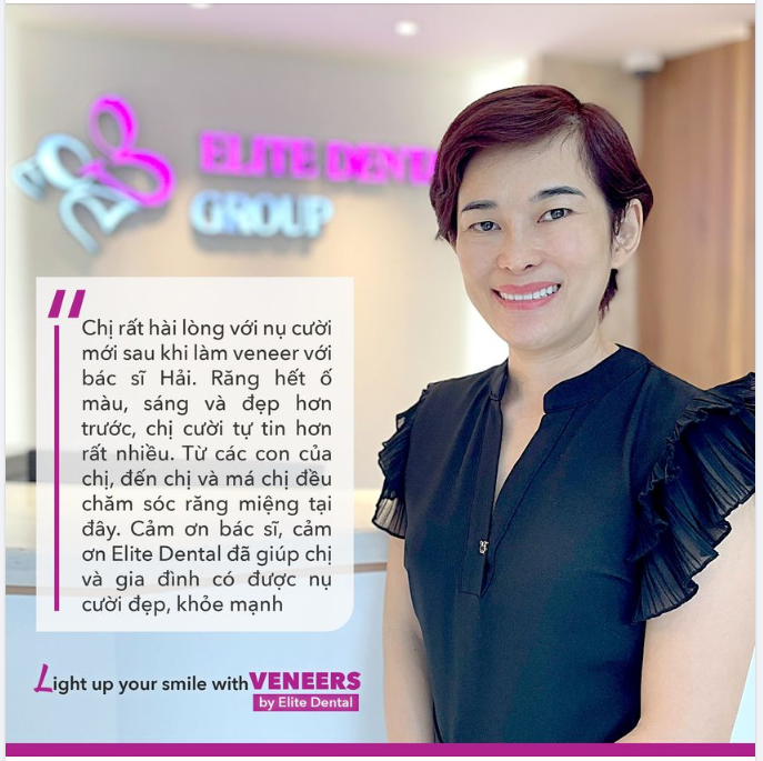 Câu nói ngắn gọn mà chị T phản hồi chúng tôi khi được hỏi về cảm giác khi có nụ cười mới sau dán sứ Veneer 