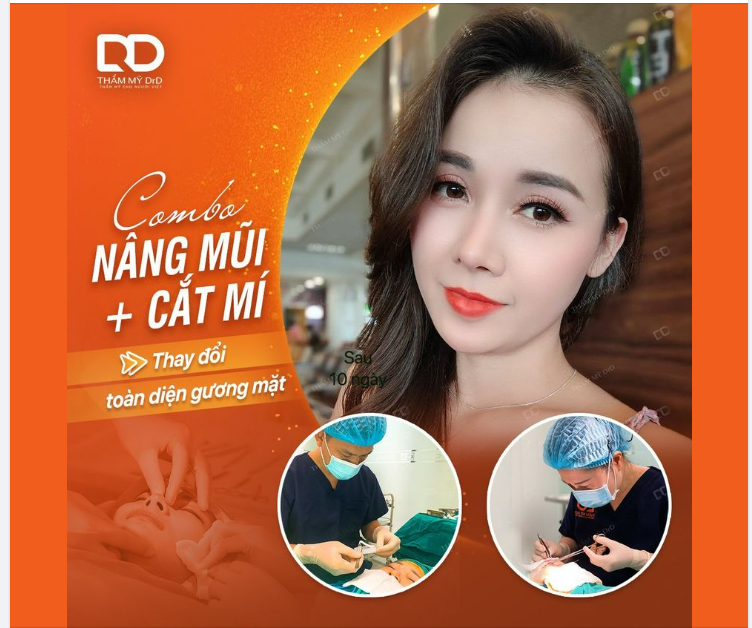 Combo Nâng mũi + Cắt mí - Thay đổi toàn diện gương mặt.