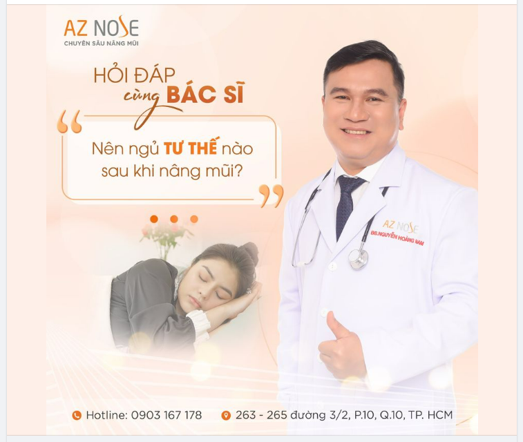 Nên ngủ thế nào sau khi phẫu thuật nâng mũi