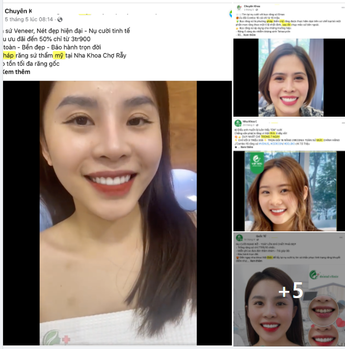 Răng sứ đẹp quá làm chi để rồi vô page nào cũng thấy ảnh khách nhà mình
