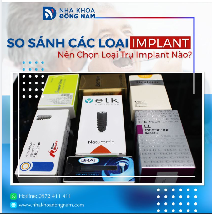Các loại Implant sẽ có sự chênh lệch về kích thước tuy nhiên vẫn trong 1 quy chuẩn nhất định.