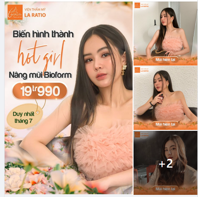 Chỉ 60p Nâng mũi Bioform 19Tr990 . Biến hình thành Hotgirl - Duy nhất tháng 7