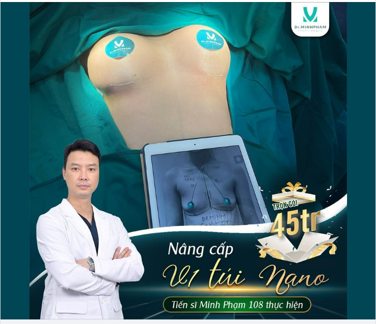 TIẾN SĨ MINH PHẠM TẶNG 10 SUẤT NÂNG NGỰC KHÔNG CHẠM CHỈ 45TR (trọn gói)