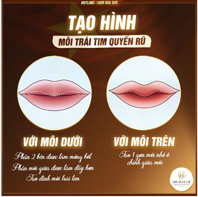 Tạo hình môi tim gợi cảm như ý