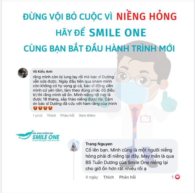 Đừng vội bỏ cuộc vì niềng hỏng, hãy để Smile One cùng bạn bắt đầu hành trình mới