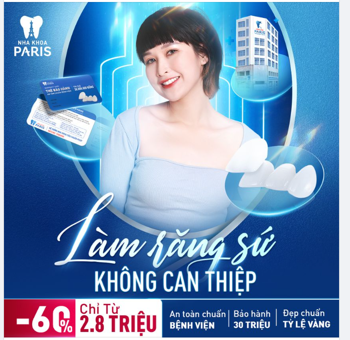 LÀM RĂNG SỨ -60% + TẶNG GÓI BẢO HÀNH AN TOÀN CHUẨN BỆNH VIỆN 30 TRIỆU
