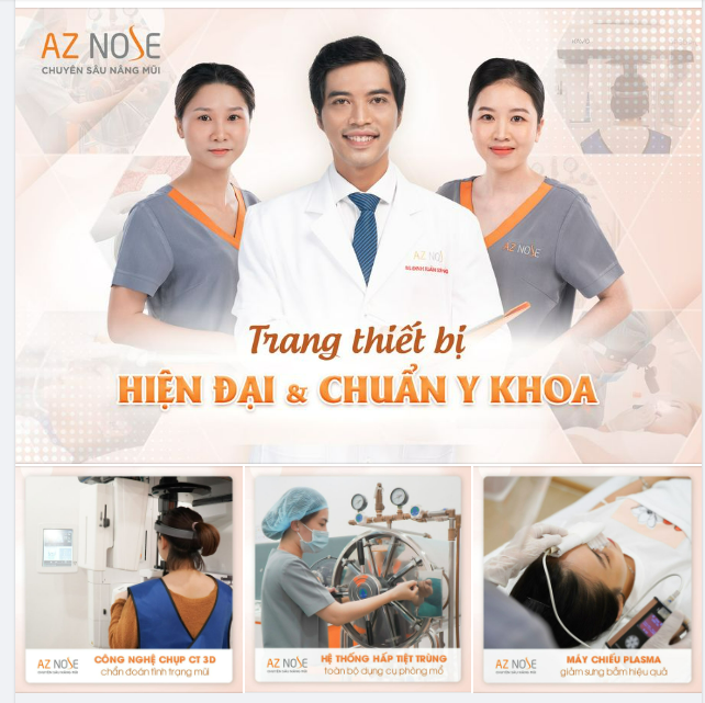 Nâng mũi an toàn cùng trang thiết bị hiện đại chuẩn Y khoa tại AZ NOSE