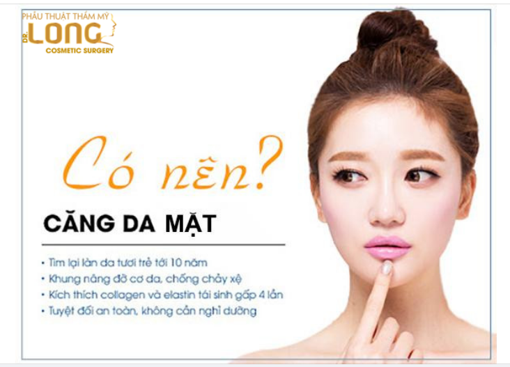 Phương pháp CĂNG DA MẶT rất hiệu quả trong việc xóa vết chân chim, xóa nếp nhăn vùng trán hoặc hai bên cánh mũi.