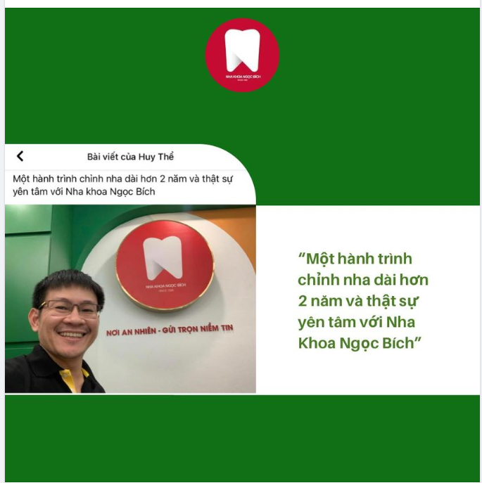 Cảm ơn anh đã dành những lời có cánh cho Nha Khoa Ngọc Bích
