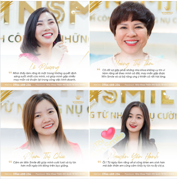 Chẳng cần quảng cáo hoa mỹ, những feedback chân thực mà quý giá từ khách hàng chính là lời khẳng định tuyệt đối về chất lượng của Win Smile.
