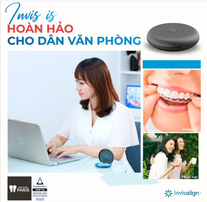 CHỌN NIỀNG RĂNG INVISALIGN  KHÔNG LỘ CHO DÂN VĂN PHÒNG