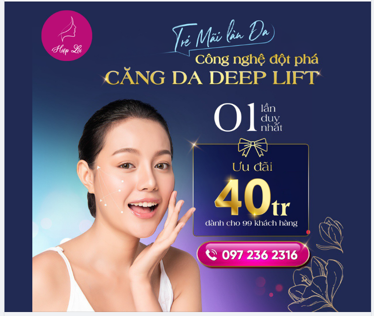CỨU TINH LÀN DA KHÔNG TUỔI - GIẢM SỐC CHỈ 40TRIỆU CHO 99 KHÁCH HÀNG ĐĂNG KÝ ĐẦU TIÊN