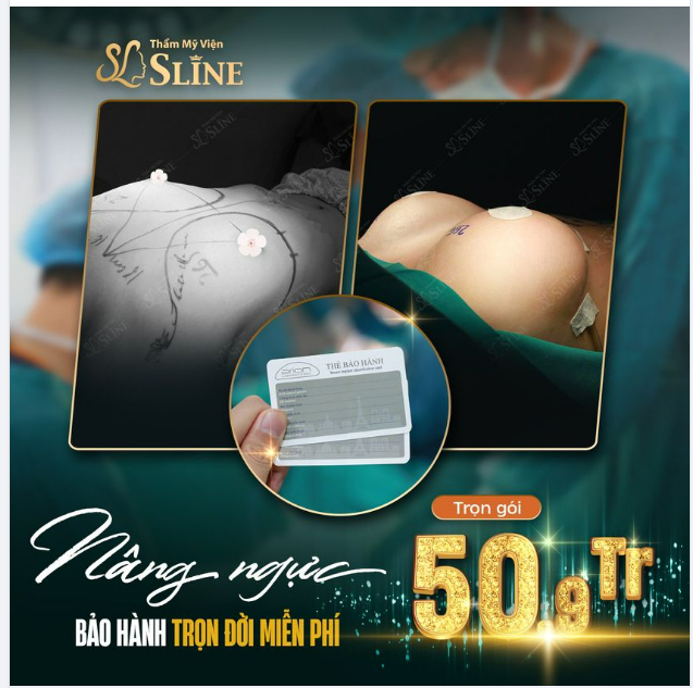Ngực đẹp cùng Sline. chỉ với 50,9tr trọn gói- bảo hành trọn đời.