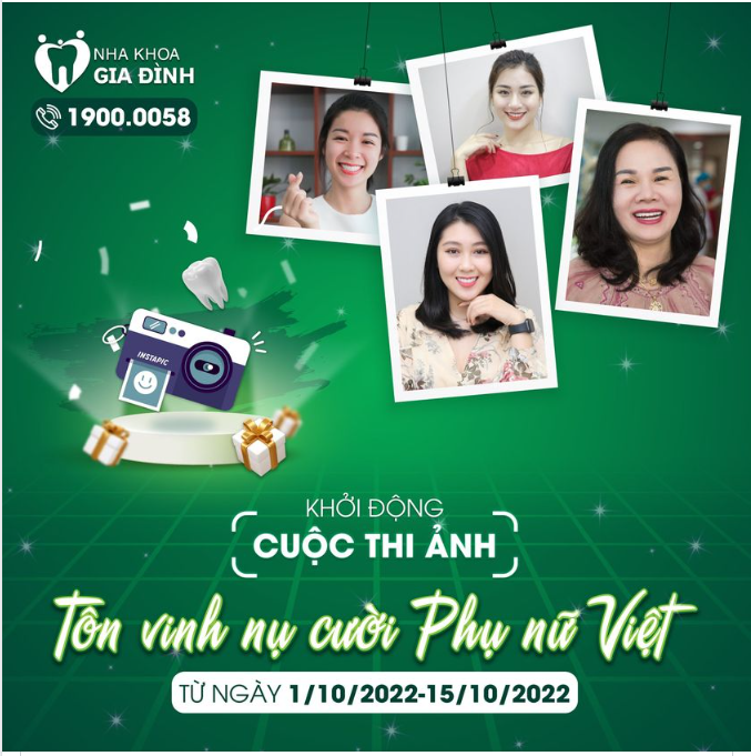 Quý khách hàng lan tỏa sự tự tin, nụ cười rạng rỡ, thần thái rạng ngời đến tất cả mọi người mà còn giúp Quý khách hàng có cơ hội rinh về những phần thưởng vô cùng giá trị từ Nha khoa Gia Đình.