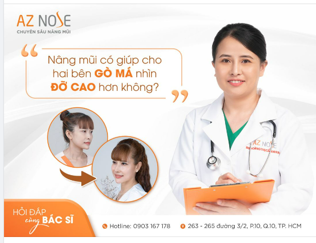 Nâng mũi có giúp gò má "đỡ cao" hơn không