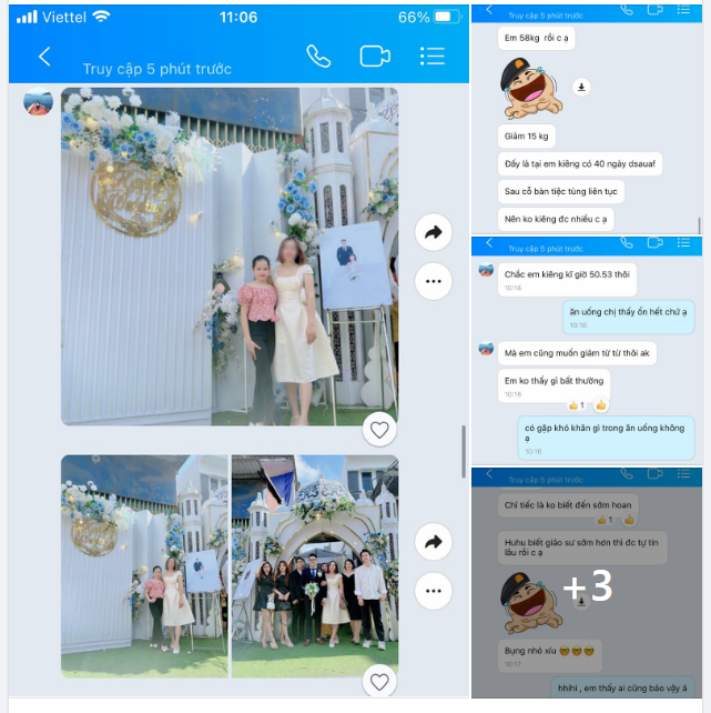 Giảm 15 kg chỉ sau 4 tháng thực hiện phương pháp thu nhỏ dạ dày giảm béo đã giúp chị Thơm tự tin diện lên mình những bộ váy thật xinh cùng với nụ cười đầy mãn nguyện và hạnh phúc.