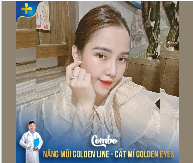 Hoàn thiện đường nét gương mặt với combo nâng mũi Golden Line  cắt mí Golden Eyes.