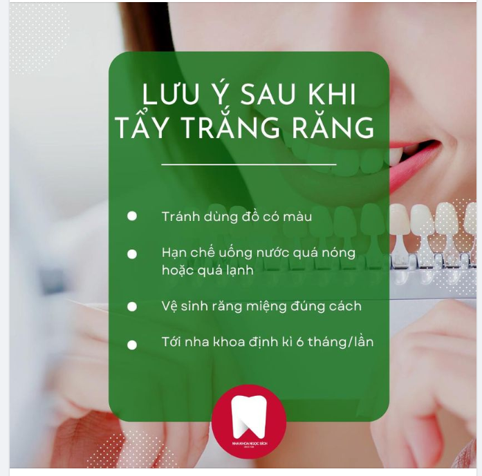 NHỮNG LƯU Ý SAU KHI TẨY TRẮNG RĂNG