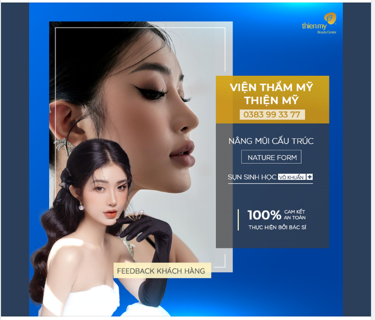 Thanh tú với dáng mũi Nature Form bằng phương pháp nâng mũi cấu trúc