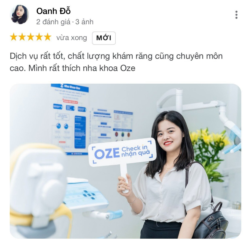 Khách hàng Oanh Đỗ “rất thích” nha khoa Oze