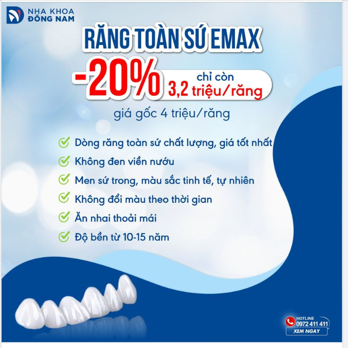 EMAX - DÒNG RĂNG TOÀN SỨ CHẤT LƯỢNG, GIÁ TỐT NHẤT