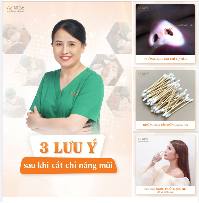 CẦN LƯU Ý NHỮNG GÌ SAU KHI CẮT CHỈ NÂNG MŨI