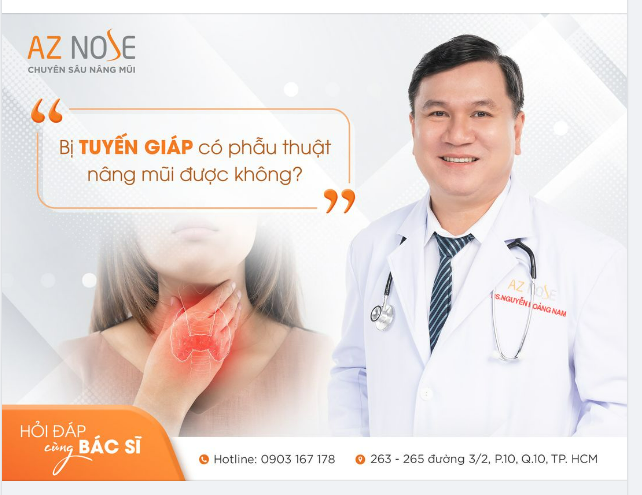 Bị t.uyến giáp có thể phẫu thuật nâng mũi không